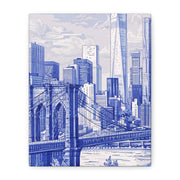New York City Toile Art – Blue Scenic Skyline Matte Canvas Printify