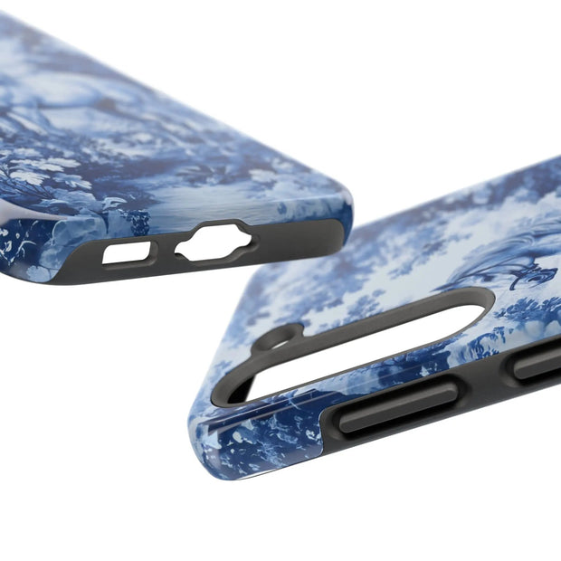 Blue Toile Horse Country Scenic Tough Phone Case LavenderCeleste