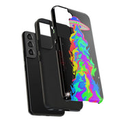 Psychedelic Neon UFO Abduction Tough Phone Case LavenderCeleste