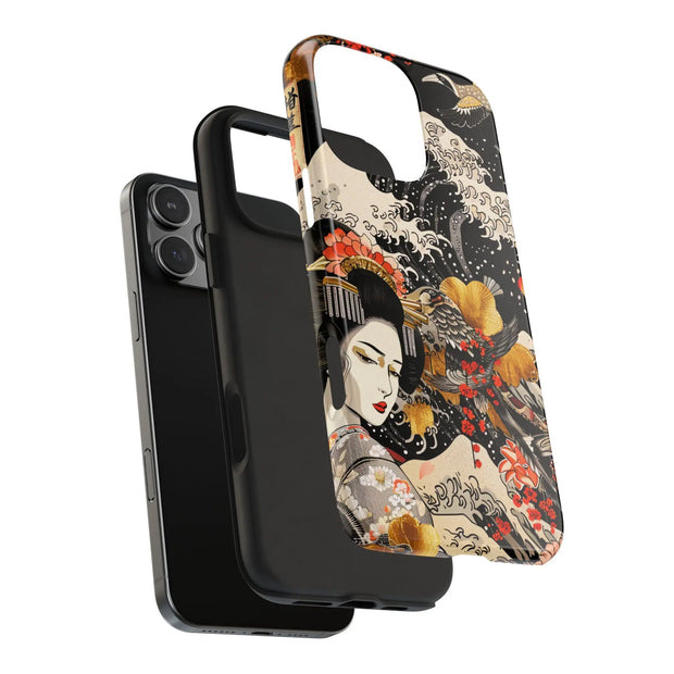 Golden Geisha Wave Japanese Art Tough Phone Case