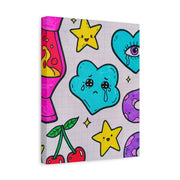 Kawaii Lava Lamp Sad Cloud Snake Matte Canvas Print LavenderCeleste