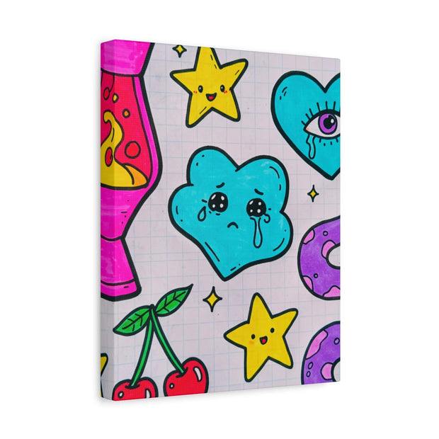 Kawaii Lava Lamp Sad Cloud Snake Matte Canvas Print LavenderCeleste