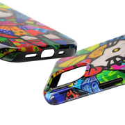 Pop Patchwork Kitty Tough Phone Case LavenderCeleste