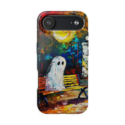 Lonely Ghost Tough Phone Case – Abstract Fall Park Bench Painting