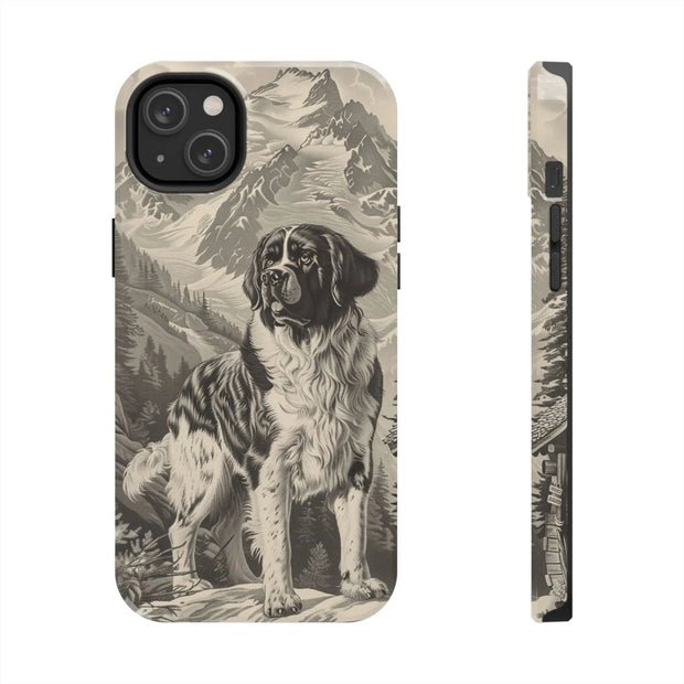 Saint Bernard Toile de Jouy Vintage Tough Phone Case LavenderCeleste