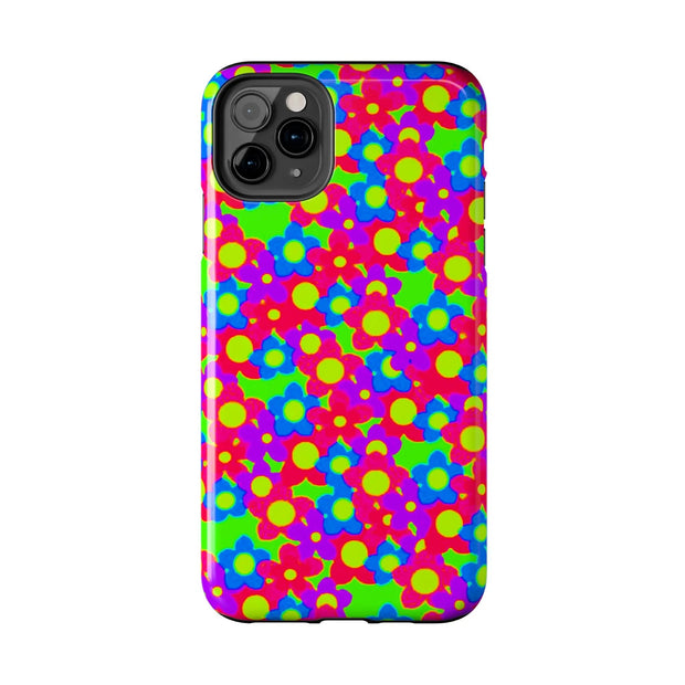 Retro Kawaii Bright Floral Pattern Tough Phone Case