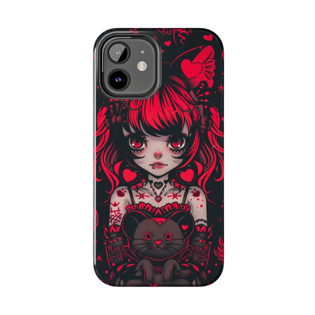 Kawaii Gothpunk Red Heart Tough Phone Case