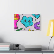 Kawaii Lava Lamp Sad Cloud Snake Matte Canvas Print LavenderCeleste