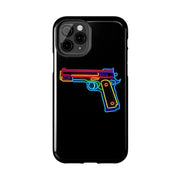 Neon Rainbow Gun Tough Phone Case – Bold Retro Vaporwave Aesthetic Printify