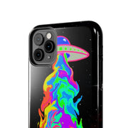 Psychedelic Neon UFO Abduction Tough Phone Case LavenderCeleste
