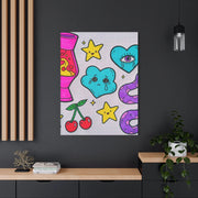 Kawaii Lava Lamp Sad Cloud Snake Matte Canvas Print LavenderCeleste