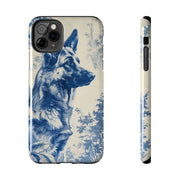 Blue Toile German Shepherd Scenic Tough Phone Case LavenderCeleste