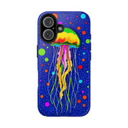 Vibrant Neon Jellyfish Cosmic Sea Tough Phone Case