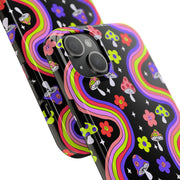 Groovy Mushroom Rainbow Tough Phone Case LavenderCeleste