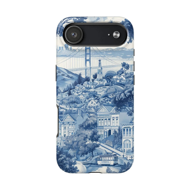 San Francisco Toile de Jouy Scenic Tough Phone Case LavenderCeleste