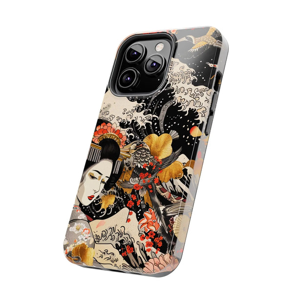 Golden Geisha Wave Japanese Art Tough Phone Case