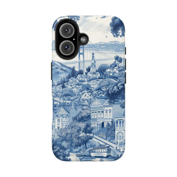 San Francisco Toile de Jouy Scenic Tough Phone Case LavenderCeleste