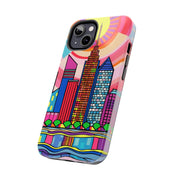 Tulsa Oklahoma Retro Pop Skyline Tough Phone Case LavenderCeleste