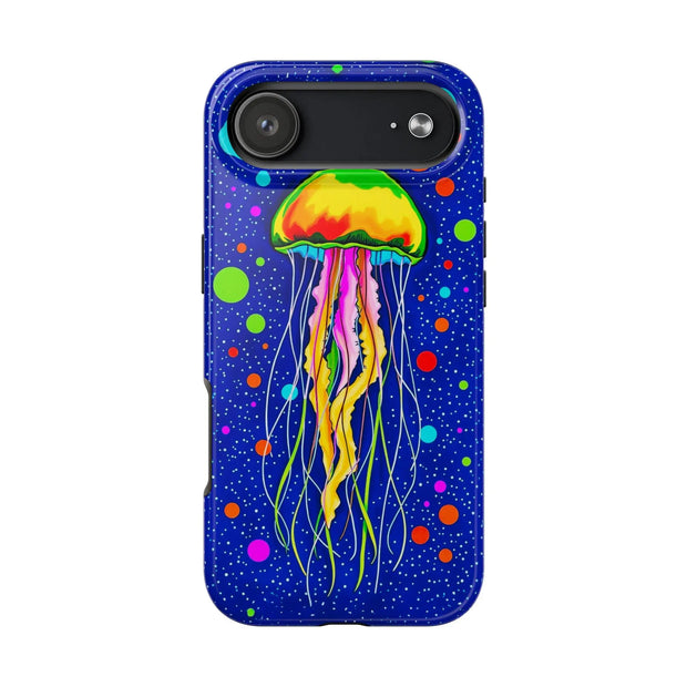 Vibrant Neon Jellyfish Cosmic Sea Tough Phone Case