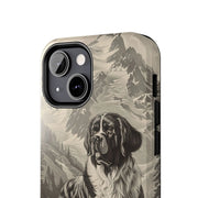 Saint Bernard Toile de Jouy Vintage Tough Phone Case LavenderCeleste