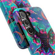 Mothman Tough Phone Case – Psychedelic Neon Cryptid Aesthetic - LavenderCeleste