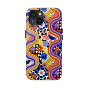Retro Groovy Alien Aesthetic Tough Phone Case LavenderCeleste
