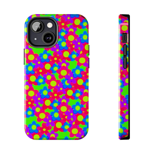 Retro Kawaii Bright Floral Pattern Tough Phone Case