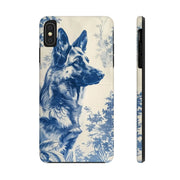 Blue Toile German Shepherd Scenic Tough Phone Case LavenderCeleste