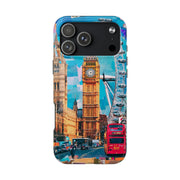 London Big Ben Collage Tough Phone Case – Vibrant City Pop Art Design