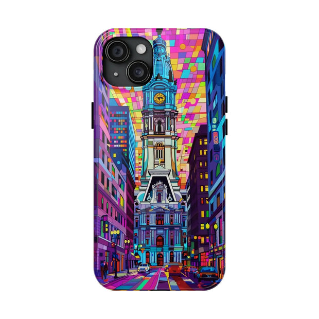 Philadelphia Pop Art Skyline Tough Phone Case LavenderCeleste