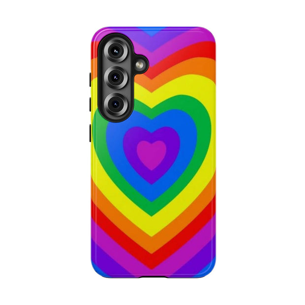 Pride Rainbow Heart Tough Phone Case LavenderCeleste