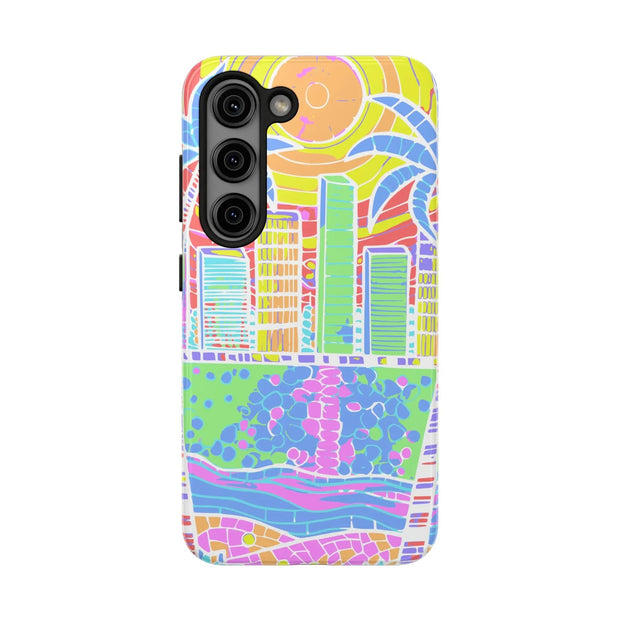 South Beach Miami Mosaic Art Tough Phone Case LavenderCeleste
