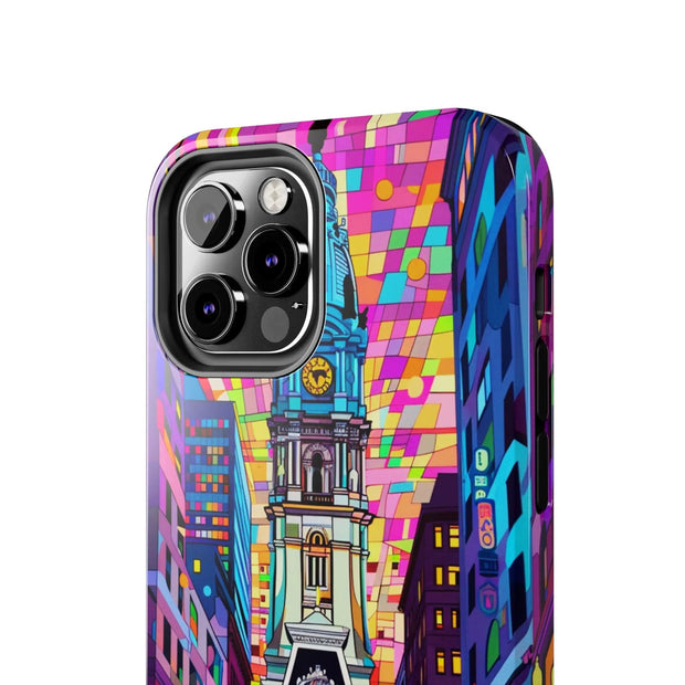 Philadelphia Pop Art Skyline Tough Phone Case LavenderCeleste