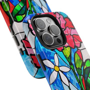 January Carnation Stained Glass Birth Flower Tough Phone Case