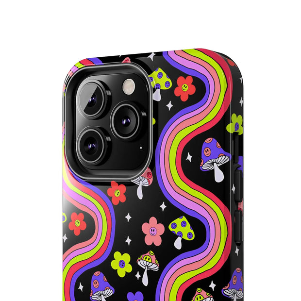 Groovy Mushroom Rainbow Tough Phone Case LavenderCeleste