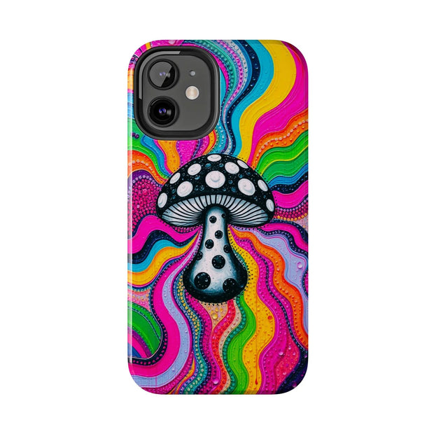 Psychedelic Rainbow Mushroom Art – Trippy Tough Case Printify