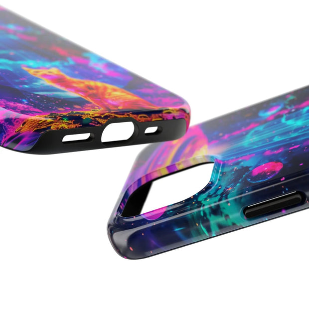 Psychedelic UFO Cat Abduction Tough Phone Case LavenderCeleste