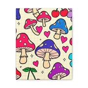Kawaii Mushroom Cherry Flower Matte Canvas Print LavenderCeleste