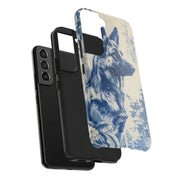 Blue Toile German Shepherd Scenic Tough Phone Case LavenderCeleste