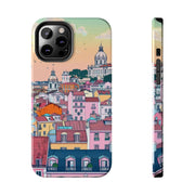 Lisbon Portugal Tough Phone Case – Pastel City Skyline Aesthetic