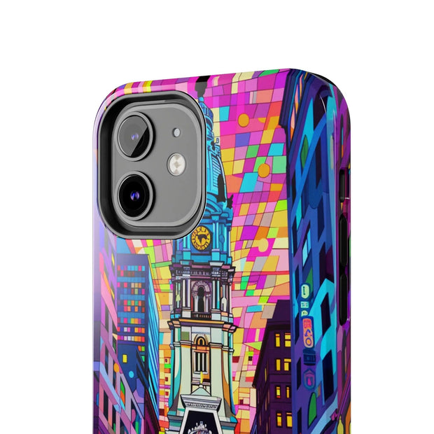 Philadelphia Pop Art Skyline Tough Phone Case LavenderCeleste