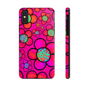 Hot Pink Retro Flower Power Tough Phone Case LavenderCeleste