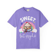 Sweet But Psycho Cupcake Comfort Colors Tee LavenderCeleste