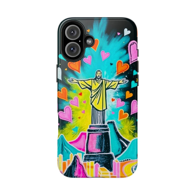 Rio de Janeiro Neon Pop Art Tough Phone Case LavenderCeleste