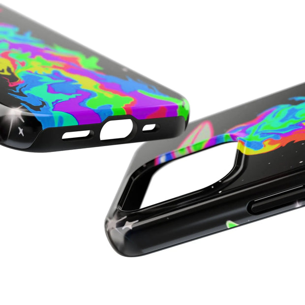 Psychedelic Neon UFO Abduction Tough Phone Case LavenderCeleste