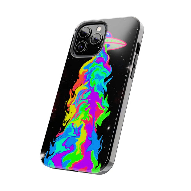 Psychedelic Neon UFO Abduction Tough Phone Case LavenderCeleste