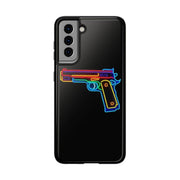 Neon Rainbow Gun Tough Phone Case – Bold Retro Vaporwave Aesthetic Printify