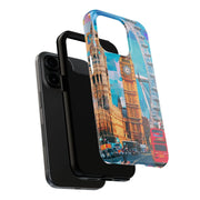 London Big Ben Collage Tough Phone Case – Vibrant City Pop Art Design