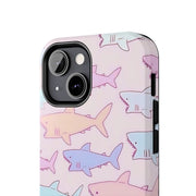 Pastel Shark Pattern Tough Phone Case Printify