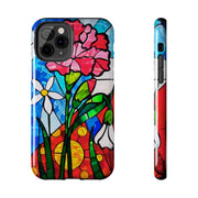 January Carnation Stained Glass Birth Flower Tough Phone Case